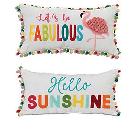S/2 Assorted 20"L Spring Pillows by Gerson Co