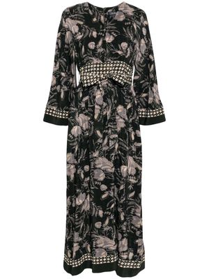 'S Max Mara floral-print silk maxi dress - Black