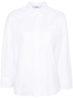 'S Max Mara logo-tag poplin shirt - White