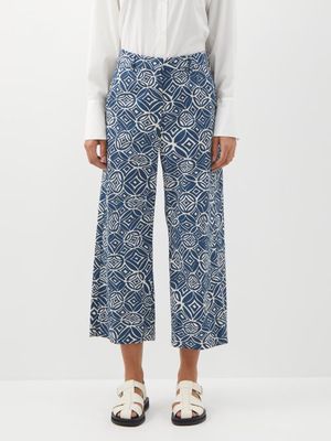 S Max Mara - Osaka Trousers - Womens - Blue Print