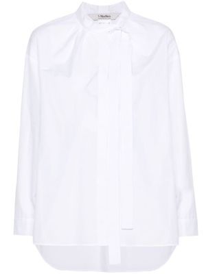 'S Max Mara pleat-detail cotton shirt - White