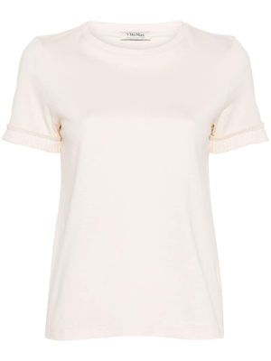 'S Max Mara pleat-detail cotton T-shirt - Neutrals