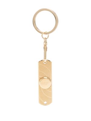 S.T. Dupont engraved-logo keychain - Gold