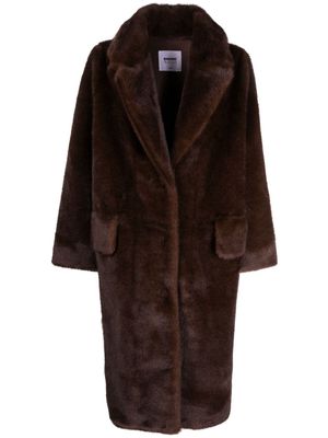 S.W.O.R.D 6.6.44 faux-fur notched-lapels coat - Brown