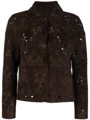 S.W.O.R.D 6.6.44 guipure-lace shirt jacket - Brown