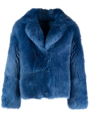 S.W.O.R.D 6.6.44 notched-collar lambskin jacket - Blue