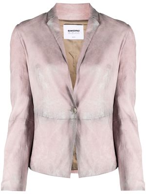 S.W.O.R.D 6.6.44 single-breasted leather blazer - Pink