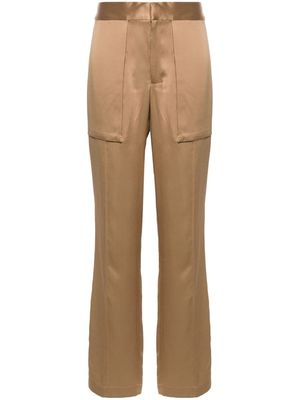 SA SU PHI Adriana satin straight trousers - Neutrals