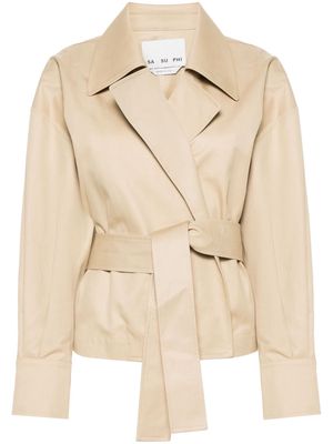 SA SU PHI belted cotton jacket - Neutrals