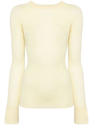 SA SU PHI crew-neck ribbed-knit jumper - Yellow