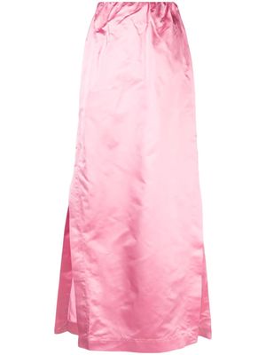 SA SU PHI crinkled silk maxi skirt - Pink