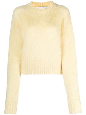 SA SU PHI cropped mohair-blend jumper - Yellow