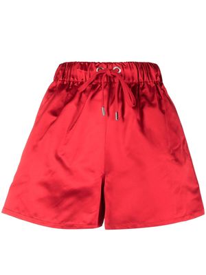 SA SU PHI drawstring-waist satin shorts - Red