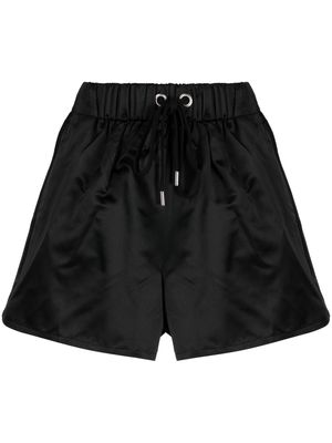 SA SU PHI elasticated high-waisted silk shorts - Black