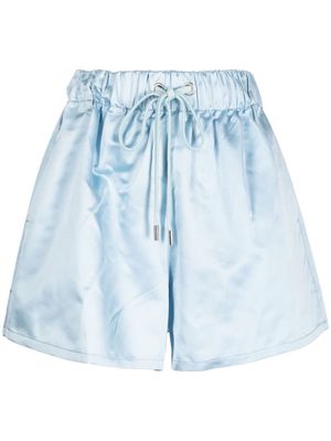 SA SU PHI elasticated high-waisted silk shorts - Blue