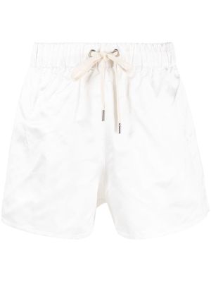 SA SU PHI elasticated high-waisted silk shorts - White