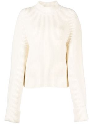 SA SU PHI extra-long sleeve ribbed jumper - White