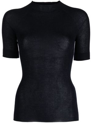SA SU PHI fine-ribbed knitted top - Black