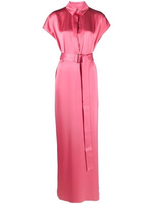 SA SU PHI Francesca satin-finish maxi dress - Pink