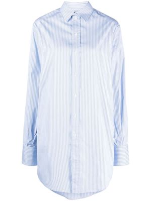 SA SU PHI long-length striped cotton shirt - Blue