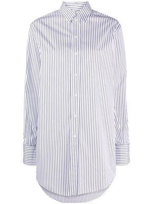 SA SU PHI long-length striped cotton shirt - White