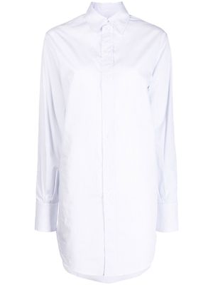 SA SU PHI oversized stripped shirt-dress - White