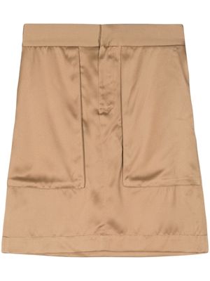 SA SU PHI panelled elasticated-waistband skirt - Brown