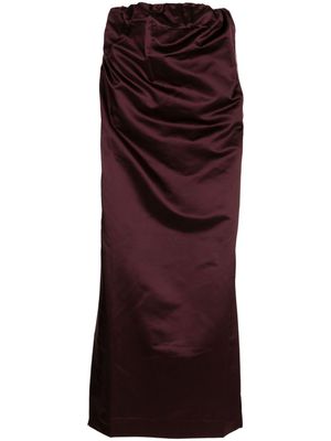 SA SU PHI satin-finish silk skirt - Red