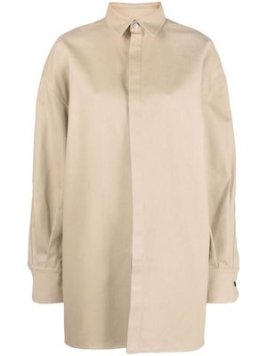 SA SU PHI Valentina oversized shirt jacket - Neutrals