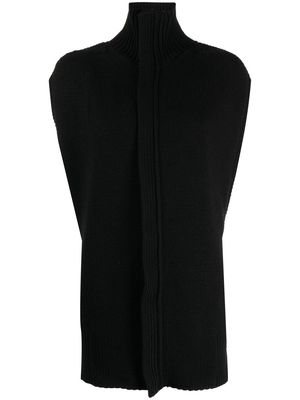SA SU PHI zip-up sleeveless cardigan - Black
