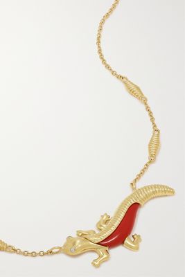 Sabbadini - Geko 18-karat Gold, Enamel And Diamond Necklace - one size