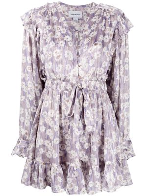 Sabina Musayev belted floral-print minidress - Purple