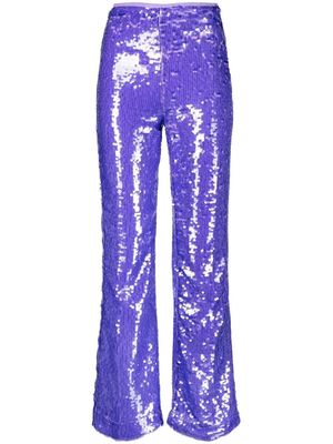 Sabina Musayev flared sequinned trousers - Purple