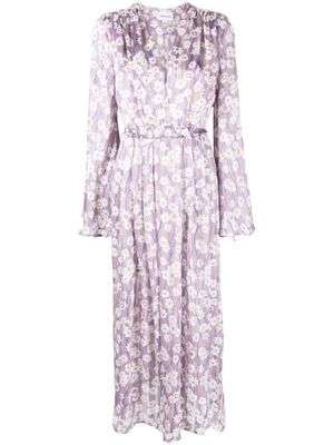 Sabina Musayev floral-print midi dress - Purple