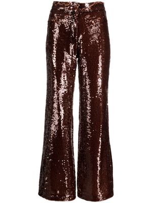 Sabina Musayev sequined flared trousers - Brown