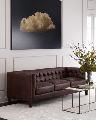 Sable Tufted Leather Sofa