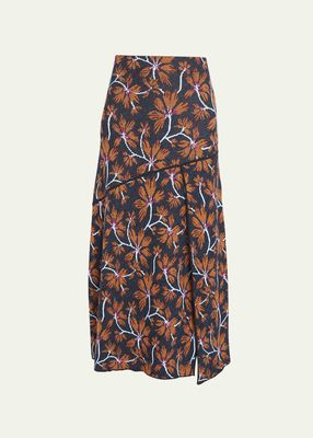 Sabra Piped Jacquard Knit Midi Skirt
