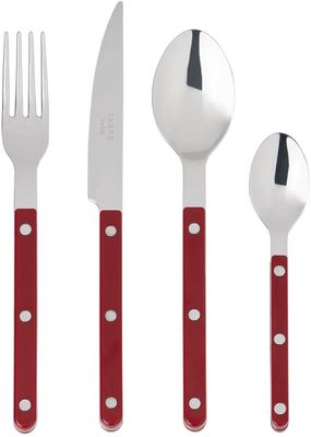 Sabre Burgundy Bistrot Brilliant Flatware Set, 24 pcs