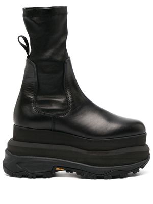 sacai 110mm chunky platform ankle boots - Black