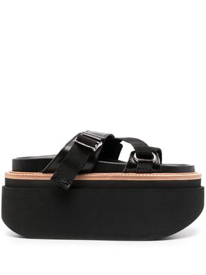 sacai 80mm calf-leather platform sandals - Black