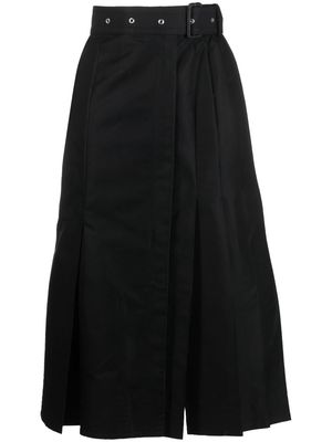 sacai A-line pleated midi skirt - Black