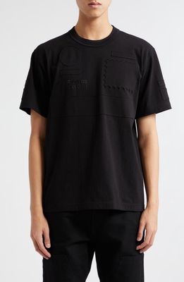 Sacai AMG Patch Cotton & Nylon T-Shirt in Black