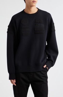 Sacai AMG Patch Cotton Blend Sweatshirt in Black