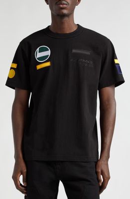 Sacai AMG Patch Cotton T-Shirt in Black