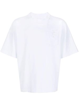 sacai appliqué-detail short-sleeve T-shirt - White