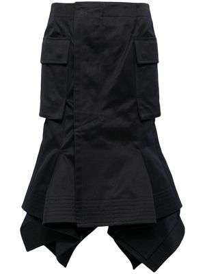 sacai asymmetric cargo skirt - Black