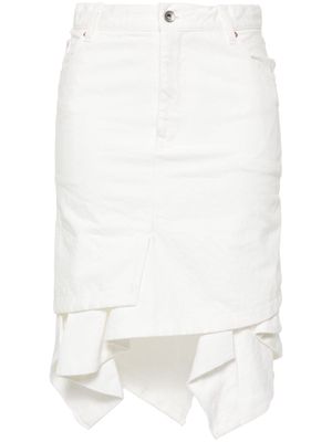 sacai asymmetric-design denim skirt - Neutrals