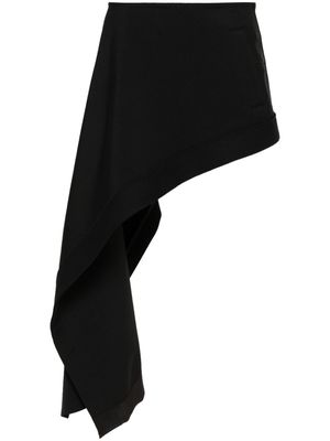 sacai asymmetric-design silk-blend skirt - Black