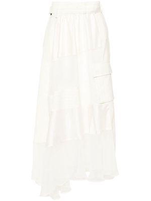 sacai asymmetric panelled skirt - Neutrals