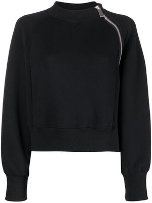 sacai asymmetric zip-detailed jumper - Black
